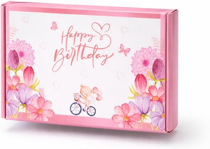 Birthday Gifts for Women – Pink Chocolate Gift Box for Her, Womens Chocolate Gift, 6 Full Size Bars, Letterbox Present