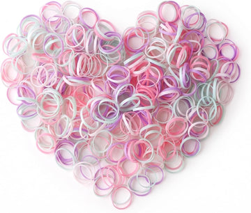 500PCS Violet-coloured Plastic Elastic Bands. Girls Mini Elastic Hair Ties. Braids and Ponytails Stay in Place. Gentle on Hair. Strong and Durable.