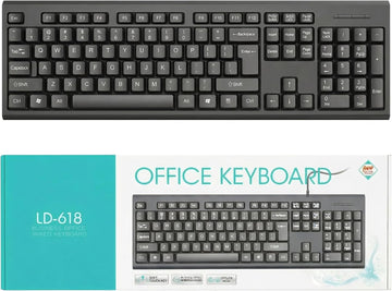 Ultra-Slim Wired Keyboard, Full Size 104 Key Quiet USB Computer Keyboard with Number Pad for PC, Windows, Mac US Layout (No £ Symbol)