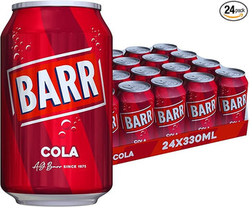 BARR 24 Pack Classic Cola Fizzy Drink, Cola Flavoured Sparkling Fizzy Pop, 24 x 330ml Cans