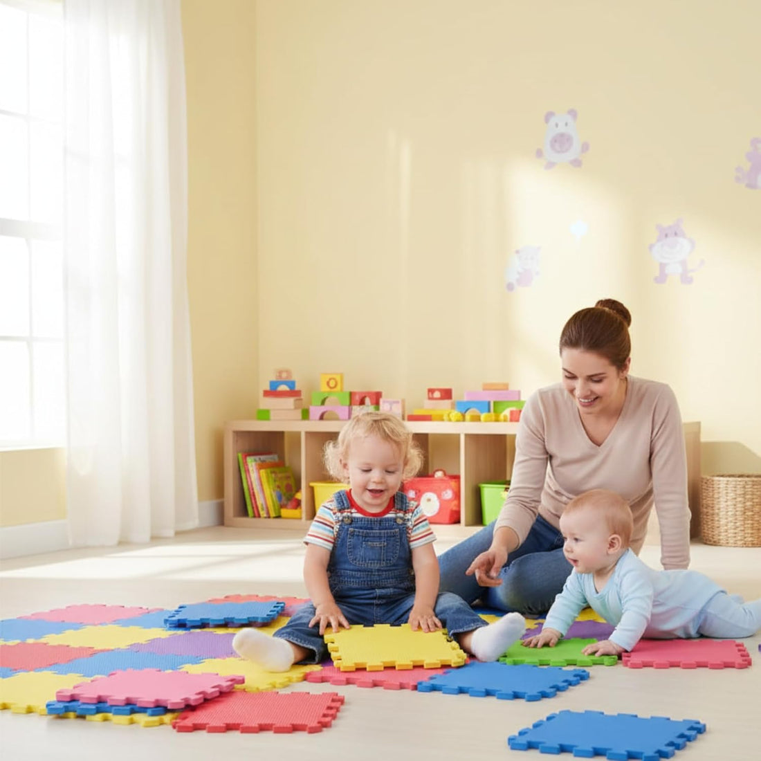 Extra Thick Interlocking EVA Soft Foam Mat Gym Flooring Yoga Tiles Kids Play 30cm x 30cm | Eva Foam Mats - Size 30x30cm (9)