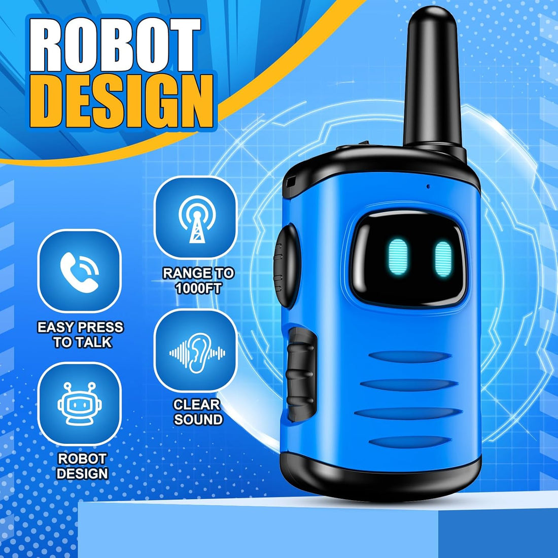 EUTOYZ Walkie Talkie Kids, Toys for 3-8 Year Old Boy Gift for 5 6 7 8 Year Olds Boys Toys Age 4-7 Kids Toy Age 3 4 5 Outdoor Walkie Talkie Sensory Easter Gifts Blue