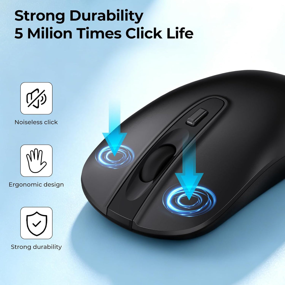 cimetech Wireless Mouse for Laptop, Portable Slim Silent Design for Left & Right Hand Users, Storable Nano Receiver, 800-1600 DPI, 2.4G Compact Computer Mice for MacBook, PC, Windows, Chromebook