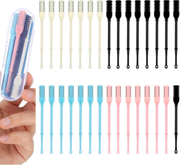 30Pcs Manual Nose Hair Trimmer - Rotating Nasal Hair Razor Cutter with Storage Box for Women and Men Double Sided Nose Hairs Cleaner Portable Nostril Remover Tools (Blue/White/Pink/Black)