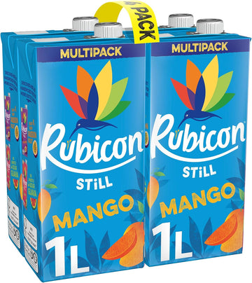 Rubicon Still Mango Juice - Made with Real Handpicked Fruit Mango - Bold and Intense Tropical Juice Drink - Multipack Fruit Juice Cartons - 4x1L